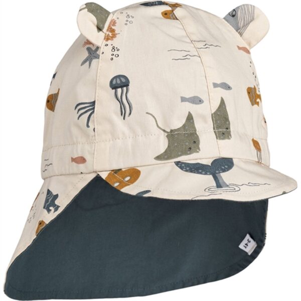 Liewood Gorm Solhat Sea Creature/Sandy - Str. 9-12 mdr