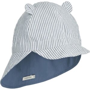 Liewood Gorm Solhat Stripe Blue Wave/Creme De La Creme - Str. 9-12 mdr