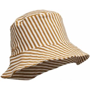 Liewood Matty Stripe Solhat Seersucker Golden Caramel/White - Str. 6-9 mdr