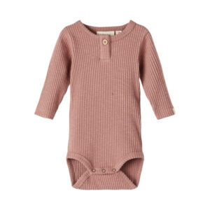 Lil Atelier Fraja Rib Slim LS Body - Burlwood - 56 cm