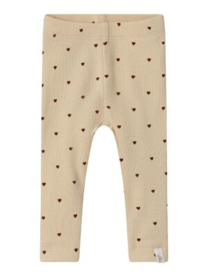 Lil Atelier Gago Leggings med hjerter - Fired Brick - 56 cm