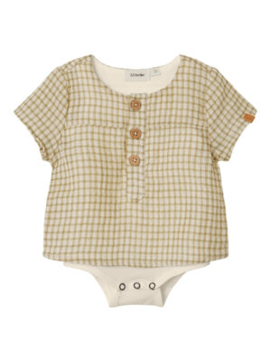 Lil Atelier Hanson Loose Shirt Body - Sage - 56 cm
