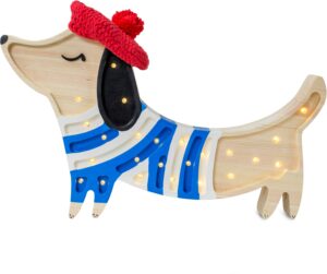 Little Lights Lampe Hundehvalp, French Style, Børnelampe
