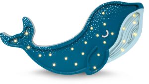 Little Lights Lampe Hval, Galaxy Teal, Børnelampe