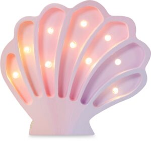 Little Lights Lampe Muslingeskal, Mermaids Pink, Børnelampe