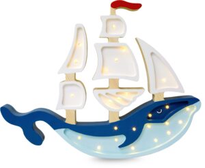 Little Lights Lampe Skib, Navy, Børnelampe