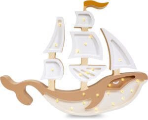 Little Lights Lampe Skib, Pirate Brown, Børnelampe