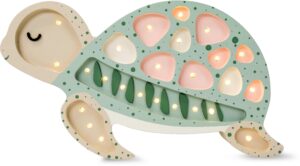 Little Lights Lampe Skildpadde, Seafoam Pink, Børnelampe