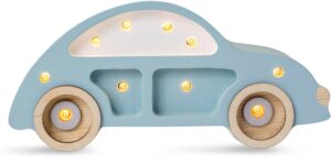 Little Lights Mini Lampe Bil, Retro Blue, Børnelampe