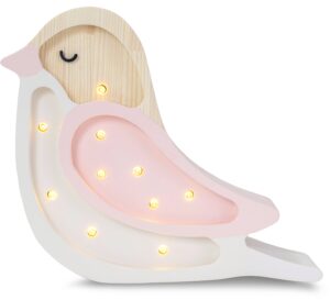 Little Lights Mini Lampe Fugl, Strawberry Cream, Børnelampe