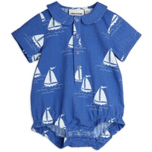 Mini Rodini Blue Sailing Boats AOP Woven Body - Str. 56-62