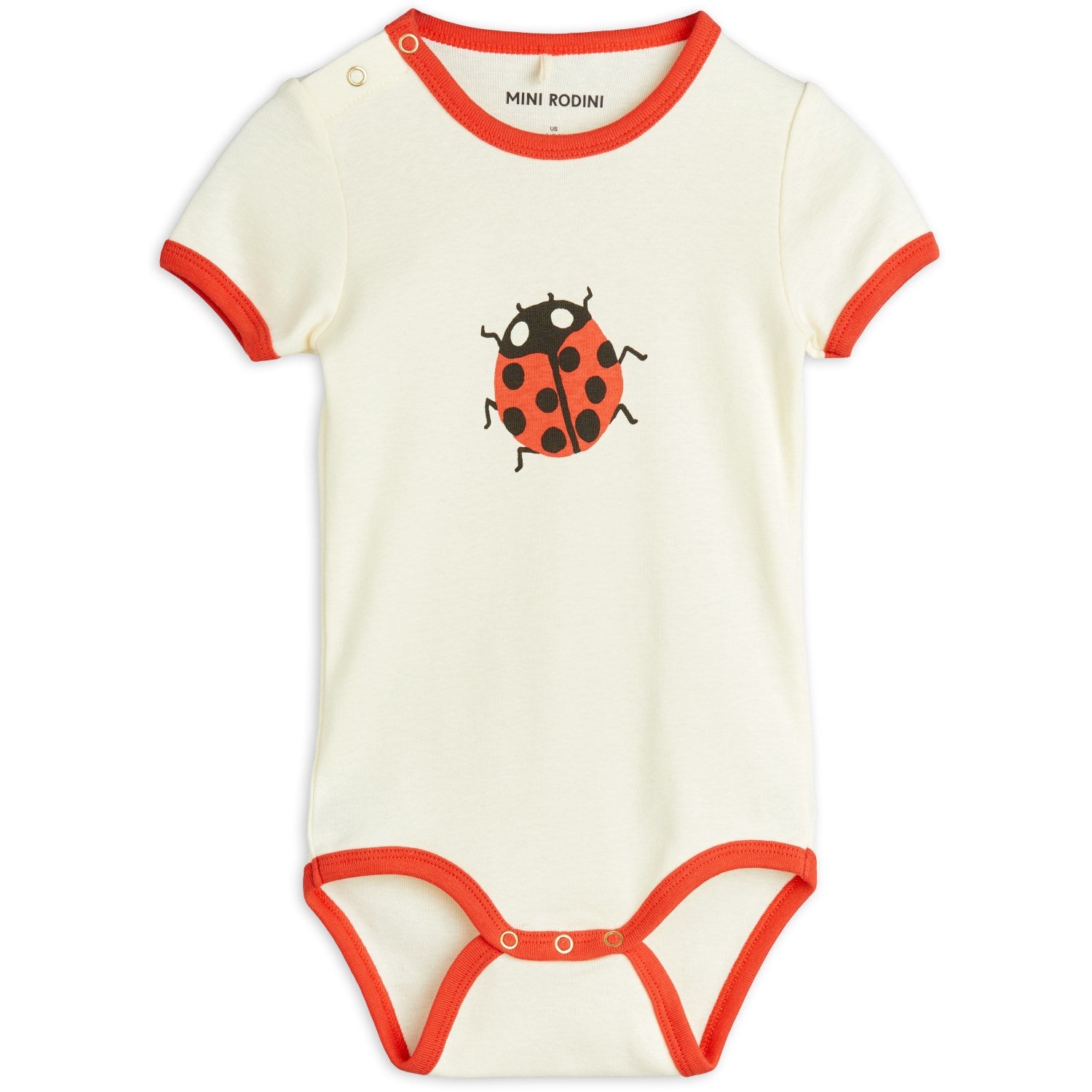 Mini Rodini Offwhite Ladybugs Body - Str. 68-74 Mini Rodini Offwhite Ladybugs Body - Str. 68-74