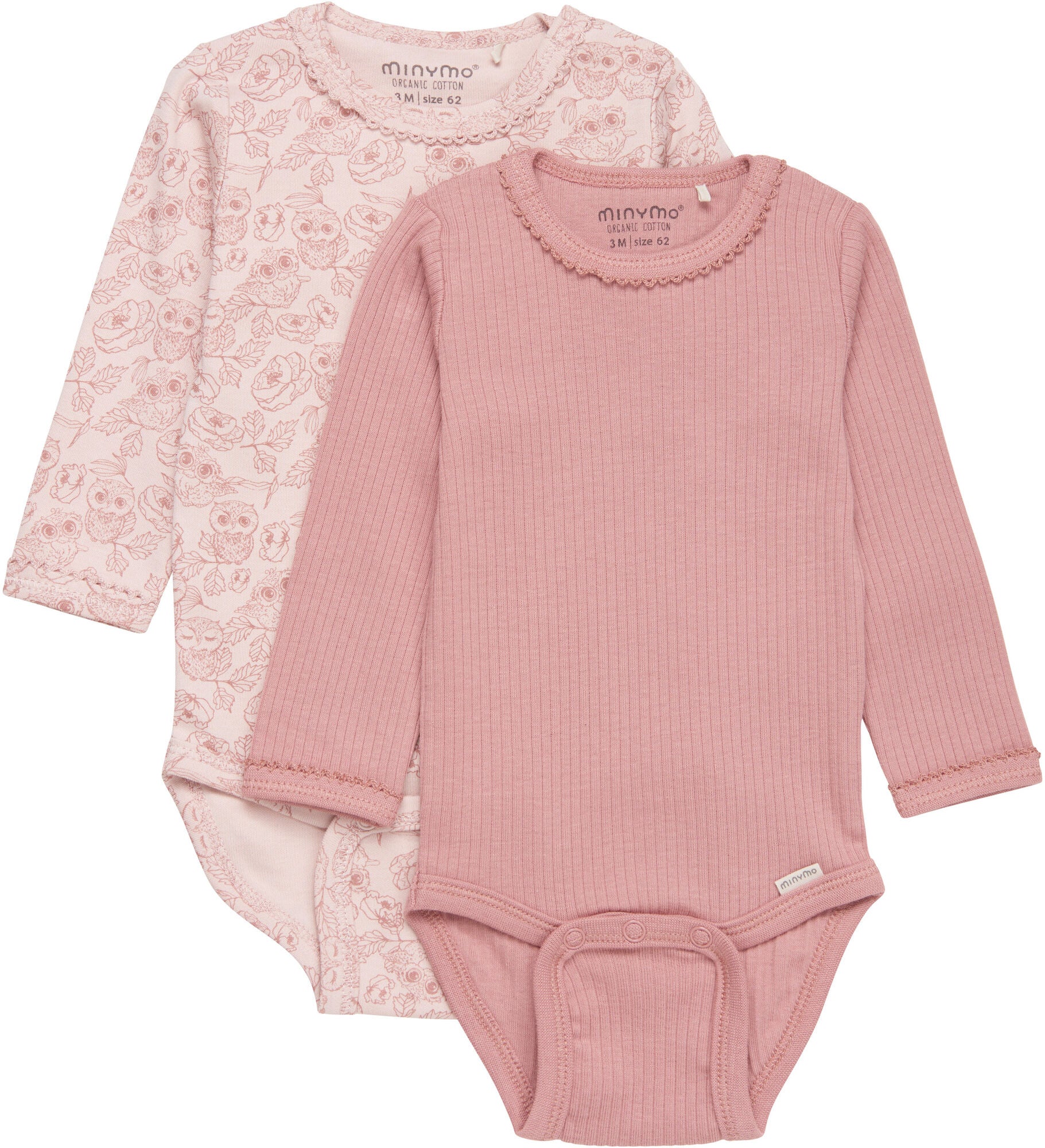 Minymo Body 2-pak, Ash Rose, 62, Babytøj Minymo Body 2-pak, Ash Rose, 62, Babytøj