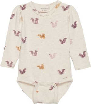 Minymo Body, Beige Melange, 68, Babytøj