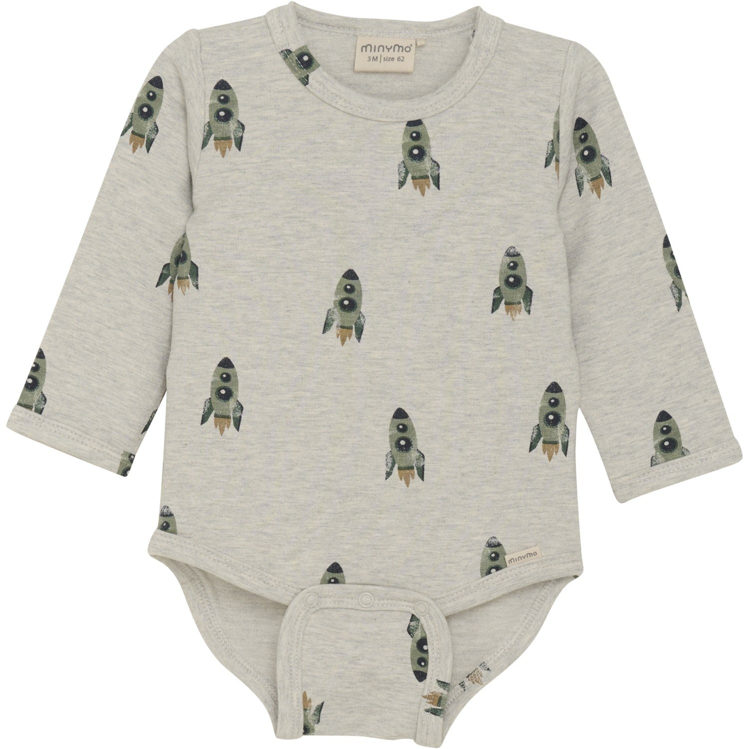 Minymo Grey Melange Sweatbody AOP - Str. 62 Minymo Grey Melange Sweatbody AOP - Str. 62