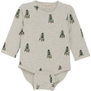 Minymo Grey Melange Sweatbody AOP - Str. 80