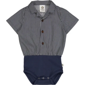 Müsli Balsam Cream/Night Blue Poplin Stripe Skjorte Body - Str. 56