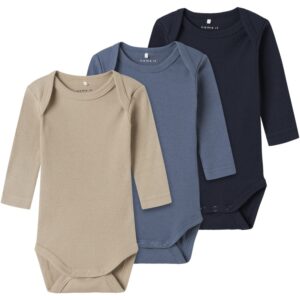 Name It China Blue Body 3-pak Solid Rib - Str. 56