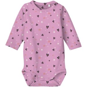 Name It Pastel Lavender Hearts Vandora Body - Str. 62