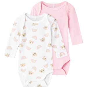 Name it Orchid Pink Teddy Print Body 2-pak Noos - Str. 98