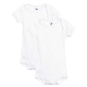Petit Bateau Body MC 2-Pak White - Str. 4 år/102