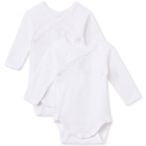Petit Bateau Kryds Bodies 2-Pak White - Str. N/46