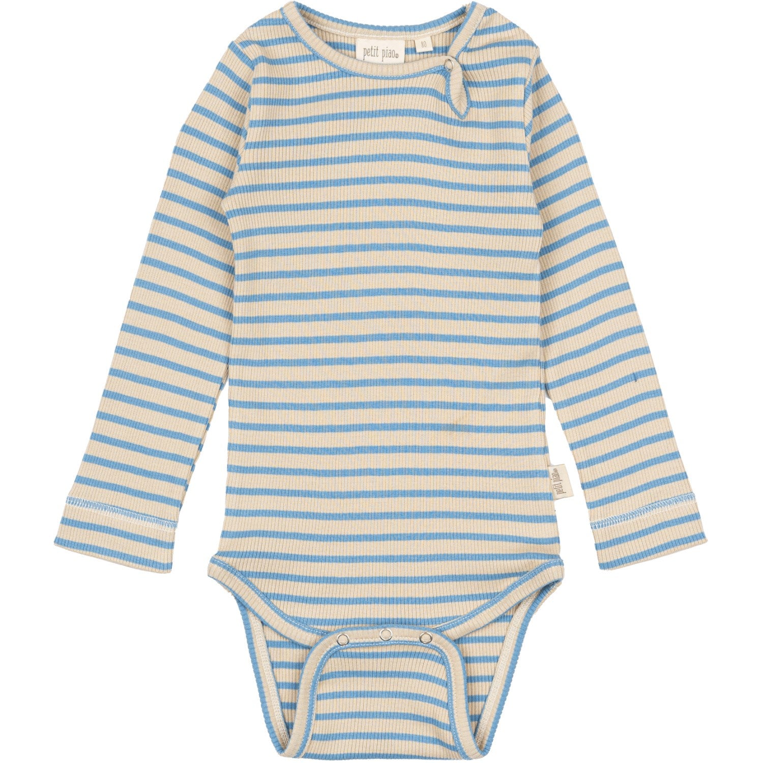 Petit Piao Allure Blue/Dark Off White Body L/S Modal Striped - Str. 80 Petit Piao Allure Blue/Dark Off White Body L/S Modal Striped - Str. 80