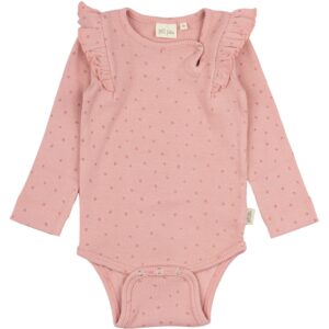 Petit Piao Bright Rose Body L/S Flæse Modal Dot - Str. 80