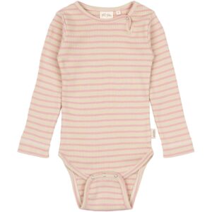 Petit Piao Bright Rose/Dark Off White Body L/S Modal Striped - Str. 68