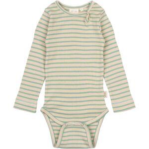 Petit Piao Granite Green/Dark Off White Body L/S Modal Striped - Str. 80