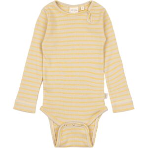 Petit Piao Yellow Sun/Dark Off White Body L/S Modal Striped - Str. 68