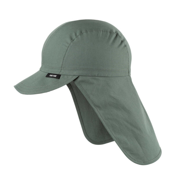 Pure Pure solhat m. nakkeskygge - økologisk bomuld - green - vælg størrelse 47 cm