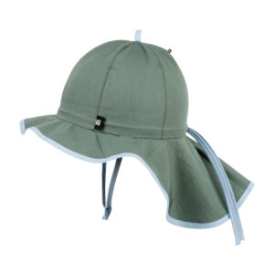 Pure Pure solhat m. nakkeskygge og bindebånd - økologisk bomuld - green - vælg størrelse 51 cm