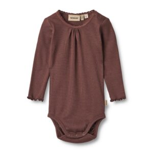 Rib body langærmet Lotta - Eggplant - 74