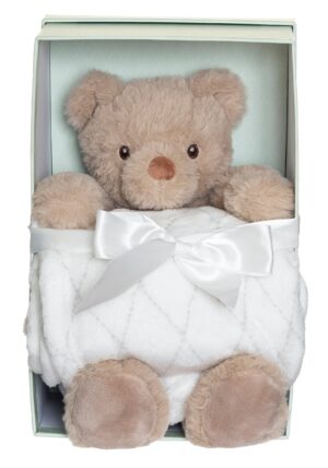 Teddykompaniet Svea Bamse med Tæppe i Gaveæske, Beige