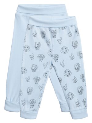 Tiny Treasure Willow Bukser 2-Pack, Dogs Baby Blue 74, Babytøj