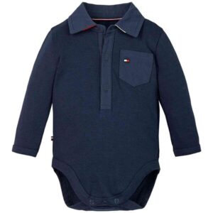 Tommy Hilfiger Baby Boy Poplin Body Twilight Navy - Str. 0-3 mdr/62