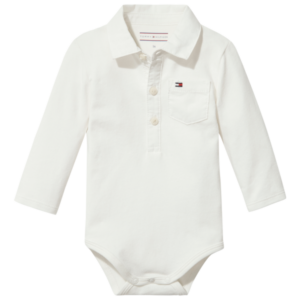 Tommy Hilfiger Baby Boy Poplin Collar Body L/S Marshmallow - Str. 9-12 mdr/80