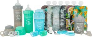 Twistshake Baby Bottle Kit, Blå/Grøn/Grå
