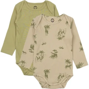 2-Pak langærmet body - GRAY GREEN - 6 MDR.