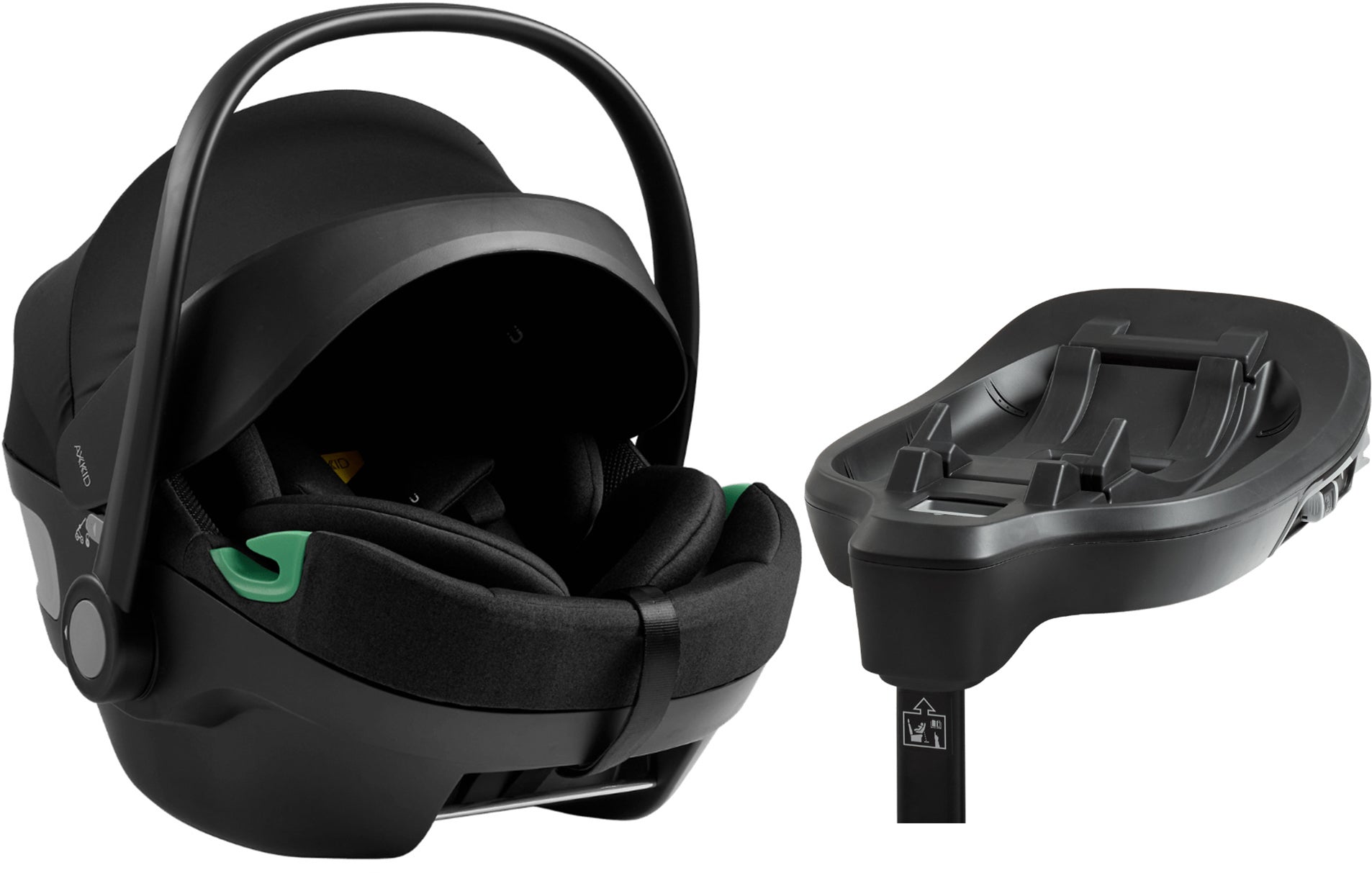 Axkid GOKID Autostol Baby inkl. Base, Coastal Storm Black Axkid GOKID Autostol Baby inkl. Base, Coastal Storm Black
