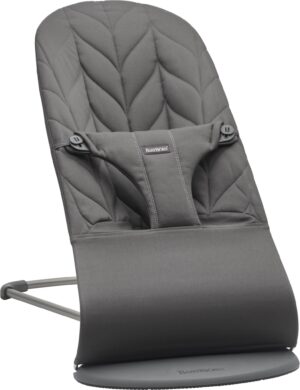 BabyBjörn Bliss Skråstol Woven Bladmønstret Quilt, Antracitgrå