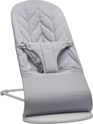 BabyBjörn Bliss Skråstol Woven Bladmønstret Quilt, Lysegrå