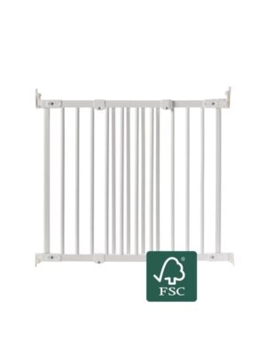 BabyDan FlexiFit sikkerhedsgitter træ, hvid, 69-106,5 cm