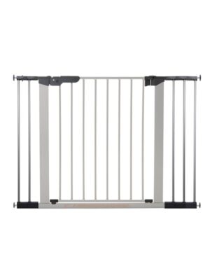 BabyDan Premier sikkerhedsgitter med 5 forlængere, sølv, 105,5-112,8 cm