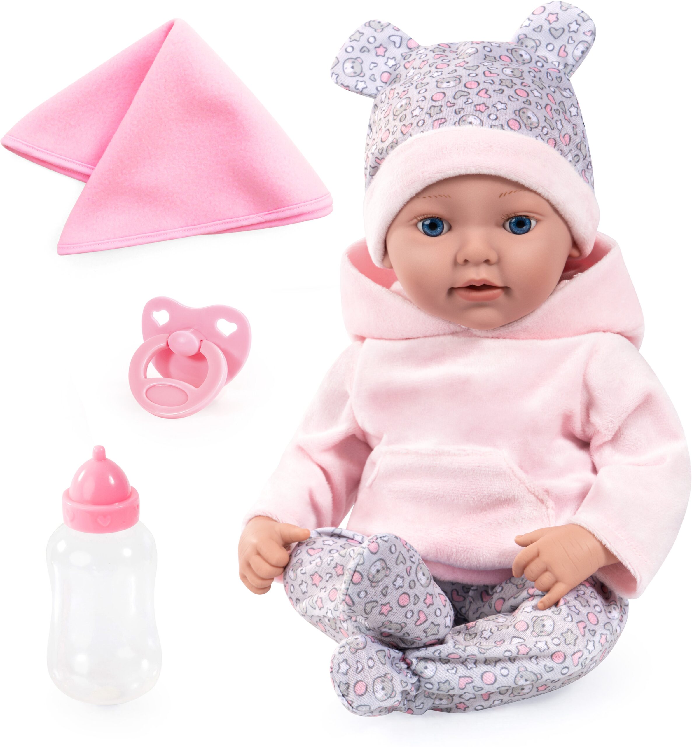 Bayer Design Reborn Baby Dukke med Tilbehør Bamse 38 cm Bayer Design Reborn Baby Dukke med Tilbehør Bamse 38 cm