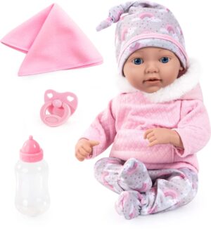Bayer Design Reborn Baby Dukke med Tilbehør Regnbue 38 cm