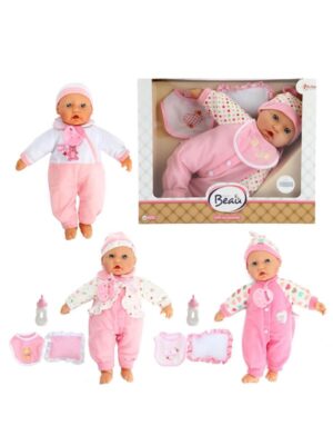 Beau Baby Baby Doll with Bottle and Bib 40cm