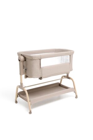 Beemoo CARE Motion Bedside Crib, Taupe/Wood