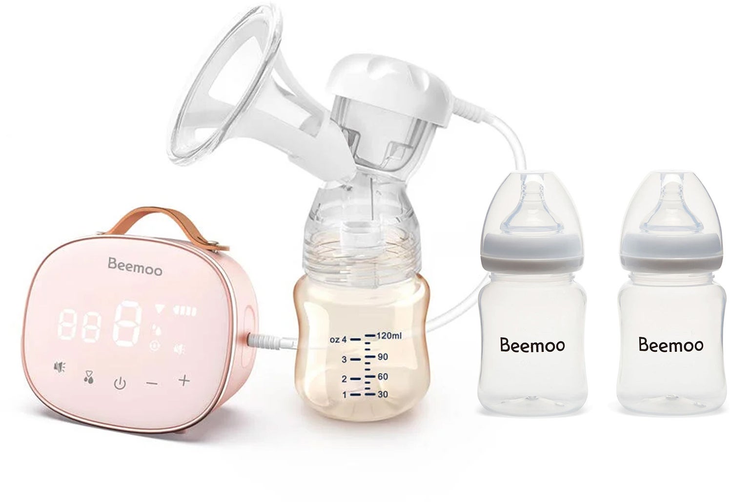 Beemoo CARE Single Elektrisk Brystpumpe inkl. Modermælksflaske 180 ml 2-pak Beemoo CARE Single Elektrisk Brystpumpe inkl. Modermælksflaske 180 ml 2-pak